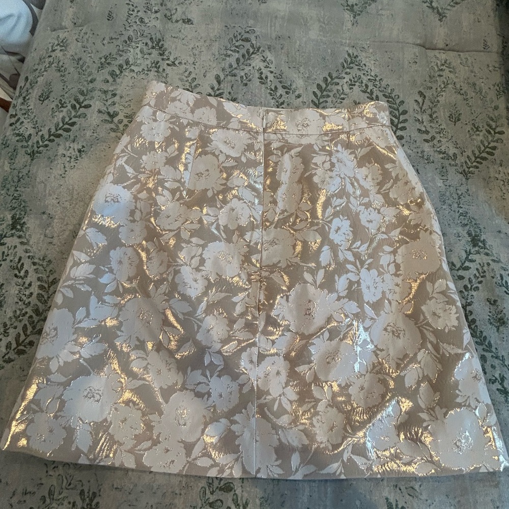 J. Crew White Floral A-Line Skirt - Picture 2 of 5